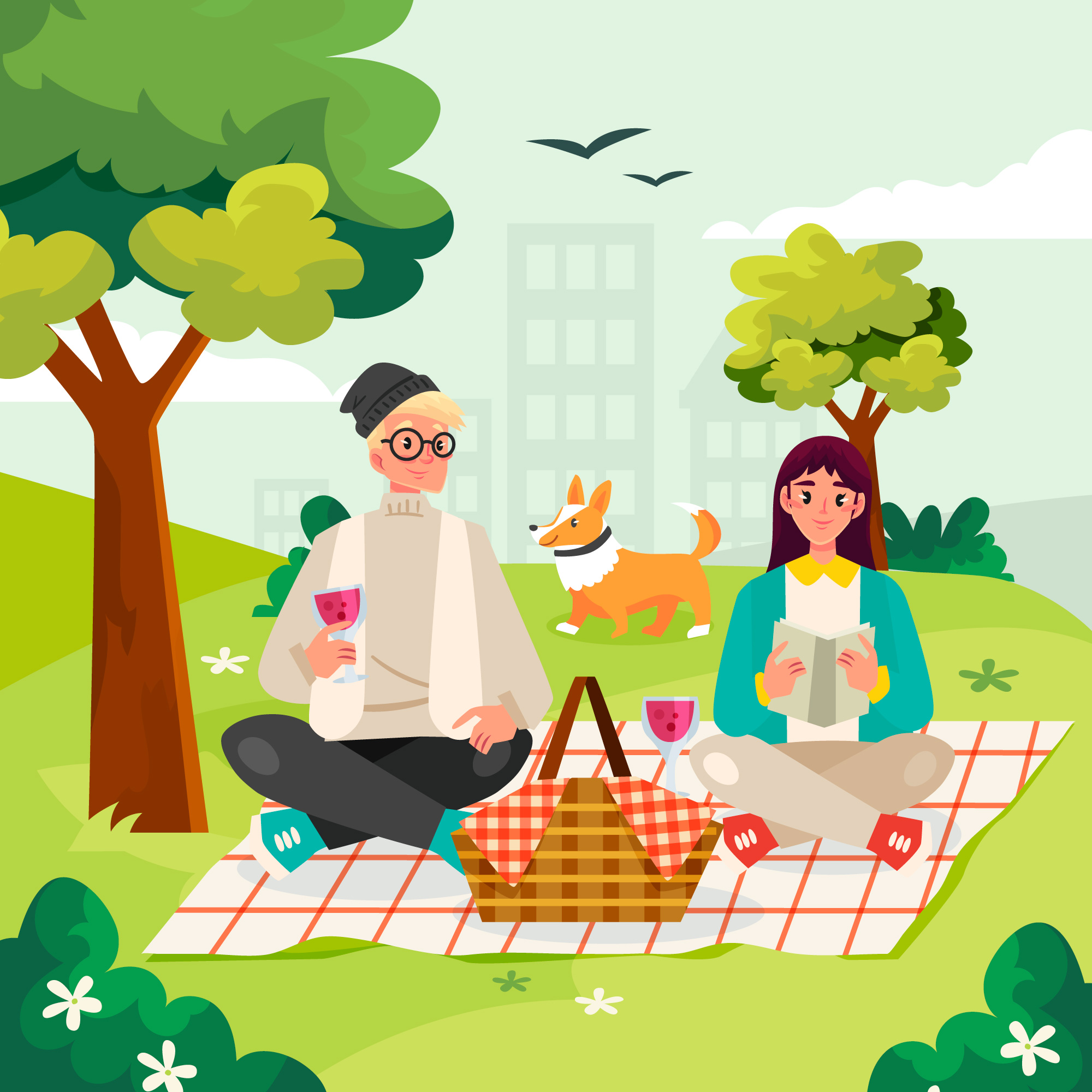 picnic environment in the park graphics