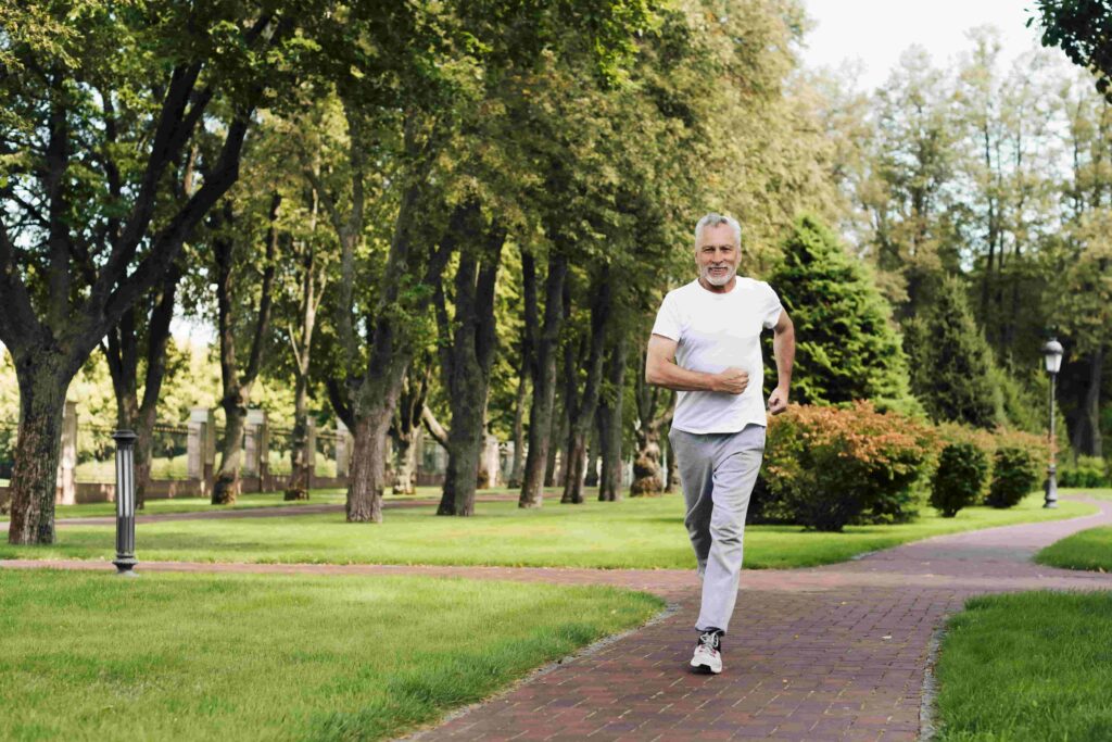 man jogging in park